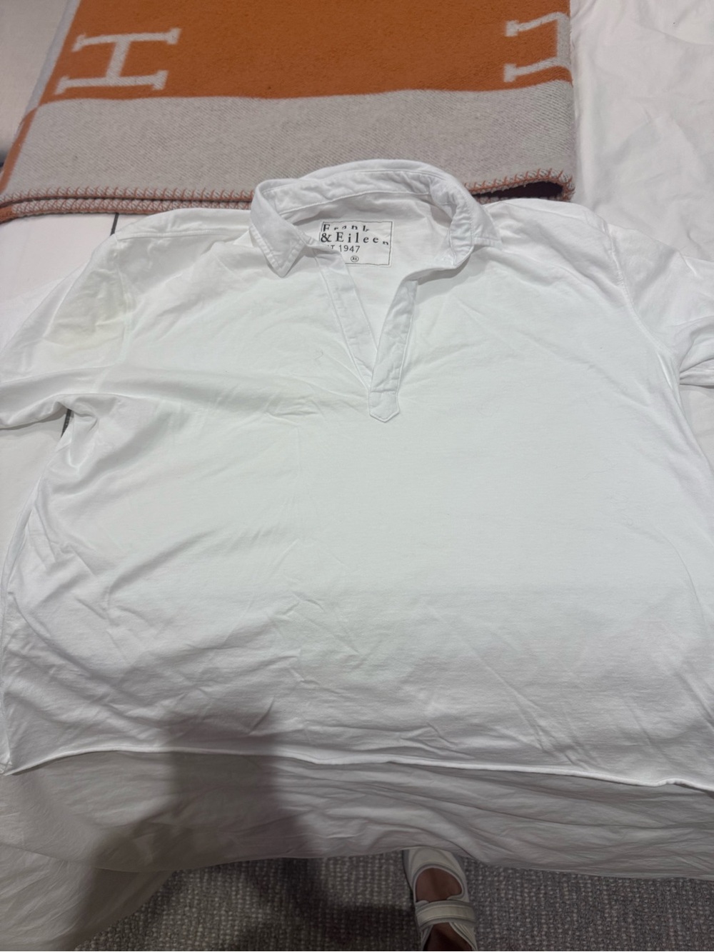 Frank and Eileen patty top vintage white jersey xl